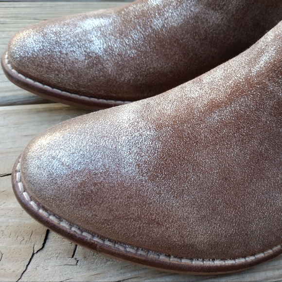 🆕Seychelles | Metallic Silver Brown Leather Ankle Booties Women's Size 6 - Picture 7 of 12